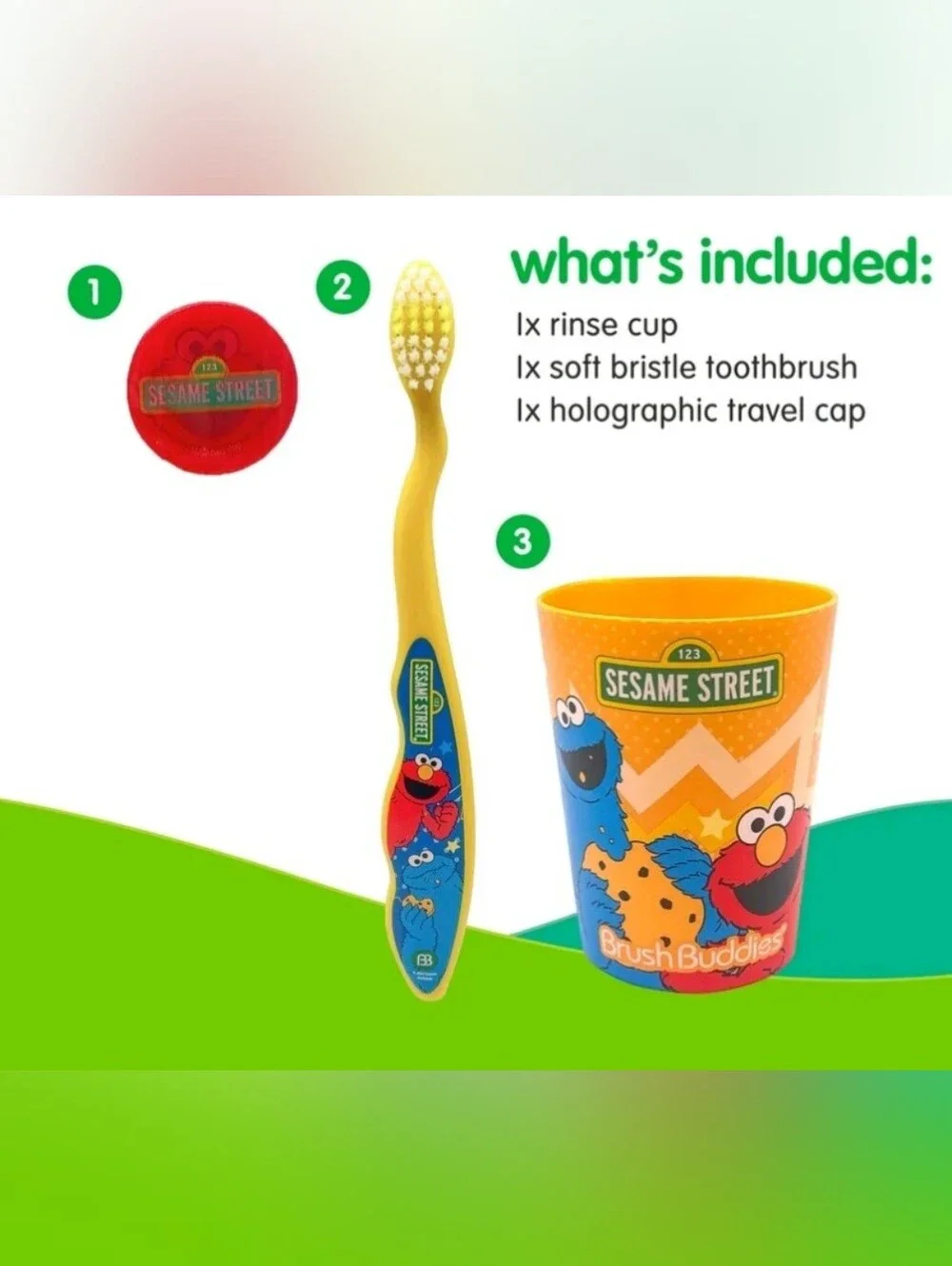 2 Sesame Street Kids Toothbrush Set
